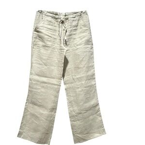 100% Linen Max Studio Women’s Beige Chinos